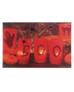 BOO HALLOWEEN LED WALL ART