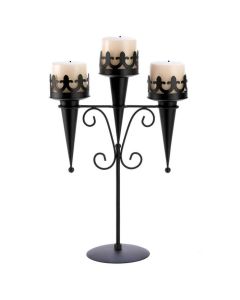 MEDIEVAL TRIPLE CANDLE STAND