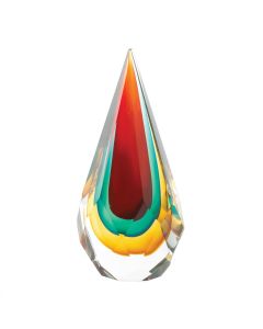 FACETED TEARDROP ART GLASS
