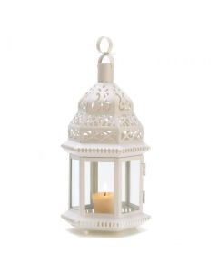 WHITE MOROCCAN STYLE LANTERN